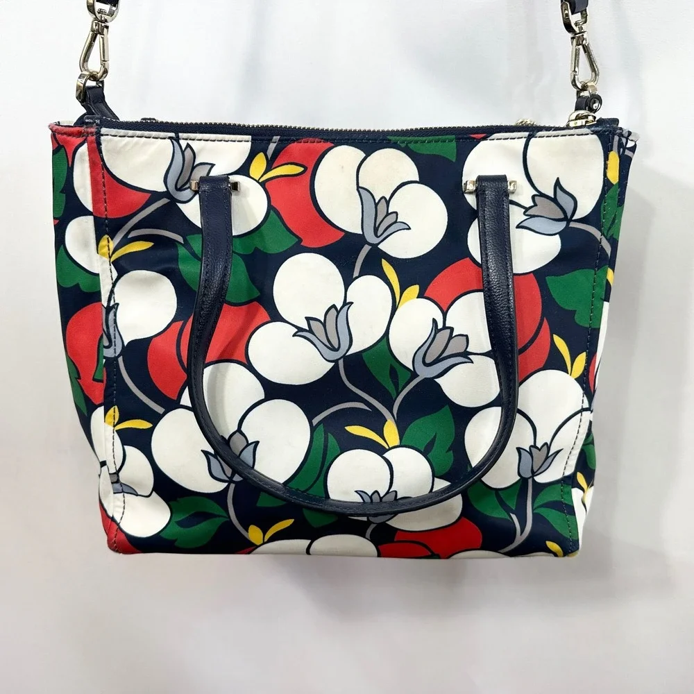 Kate Spade Dawn Breezy Floral Medium Satchel Handbag Purse Crossbody Bag